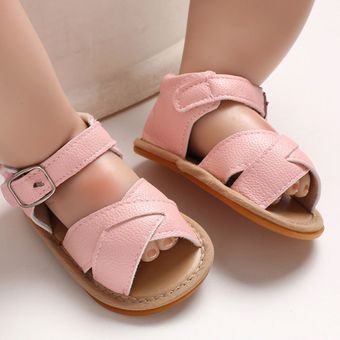 Sandalias antideslizantes de cuero PU para niños pequeños zapatos de princesa sandalias de fondo suave para bebés verano de 