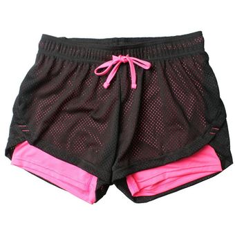 Pantalones cortos para mujer,ropa de verano,con malla transpirable,para Yoga,deportes atl #HC gray 