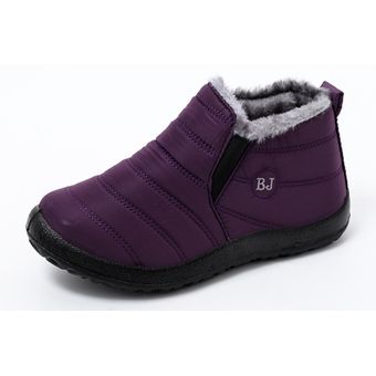 zapatos cálidos de felpa Botas de nieve para mujer botines de piel 
