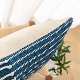tejido de punto a rayas, Funda de almohada estilo bohemio marroquí 