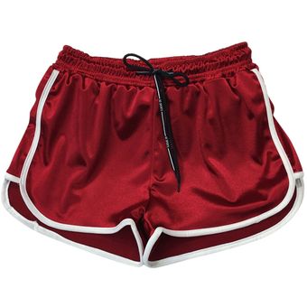 #Red Pantalones cortos deportivos para mujer,Shorts de Yoga para Fitness,correr,trotar,entrenamien 