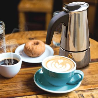 Godmorn Cafetera de café expreso con 6 tazas de acero inoxidable Moka 