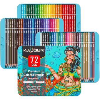 Lápices de Colores Profesionales Kalour x72 PCS Estuche Metálico - Suescun