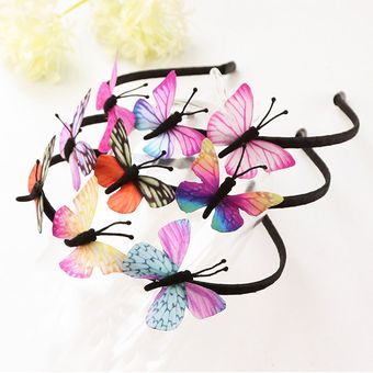 1PC niñas mariposa banda de pelo para niños princesa de cuento de hadas hecho a mano diadema de accesorios para el cabello niñas 