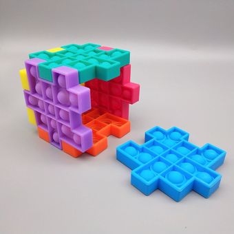 Empuje Pop Fidget juguete de silicona Squeeze estrés sensorial juguete Alivio cubo mágico 