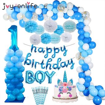 Globos de cumpleaños azules para niños decoración de fies 