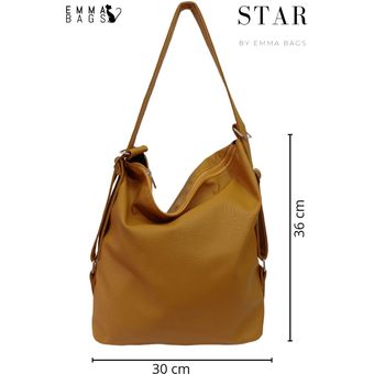 Bolsos Mujer Dama Cartera Emma Bags Big Modelo Mostaza