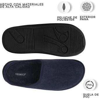 Vedicci Pantuflas para Hombre de Cuero fino y comodo. Pantuflas de  Caballero para Descanso. Pantuflas Hombre de Piel con interior de Peluche.  Sandalias de descanso. Slippers for Men. (Café, 26-27) : 