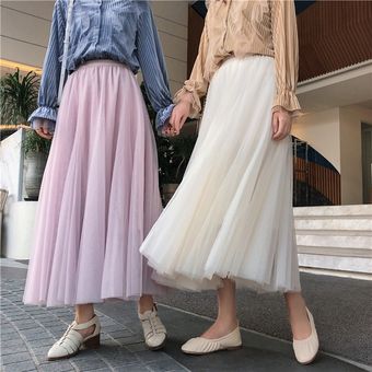 TingYiLi-falda de tul para mujer tutú elegante de estilo coreano i 