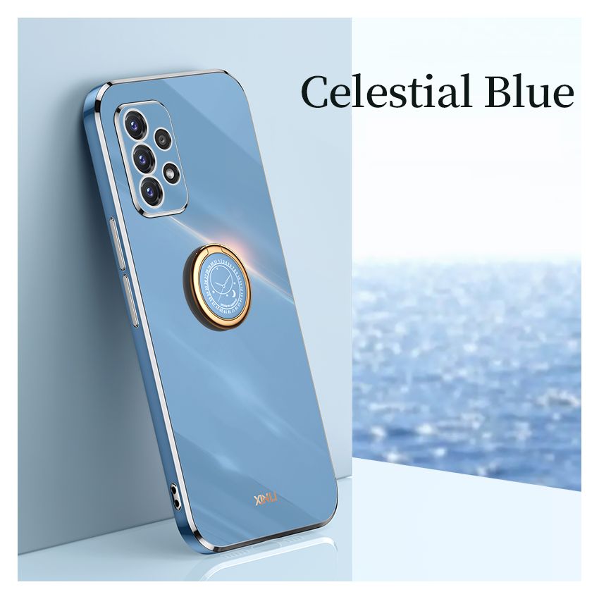 Jeelar Funda para Samsung Galaxy A32 5G Cubierta de Cristal Degradado de Color Caja de Vidrio Templado Case Cover para Samsung Galaxy A32 5G 