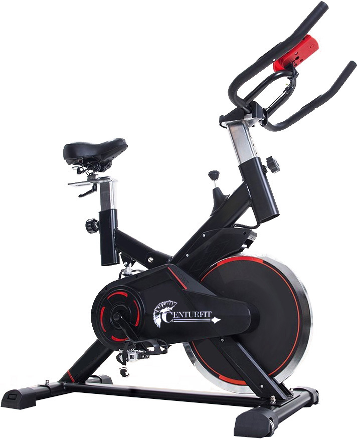 Bicicleta Fija 13Kg Centurfit Spinning Gym Fitness Hogar Ejercicio Negro