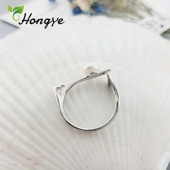 Hongye Geometry Perlas Naturales Incrustadas Plata 925 Dama 