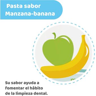 CHICCO, Pasta Dental para Bebé, Sin Flúor, Sabor Plátano-Manzana