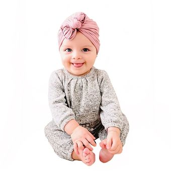 Gorra de algodón para bebé recién nacido,turbante con lazo 