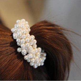 accesorios para el cabello 1 unidad Coletero de goma con perlas para niña y mujer 