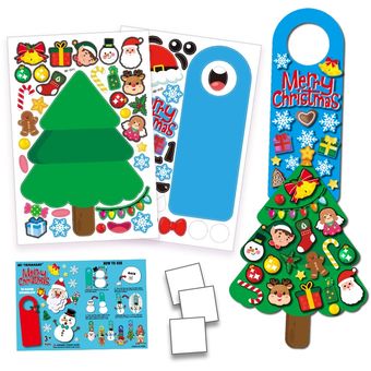 5 sets niños decoración navideña puerta colgada 