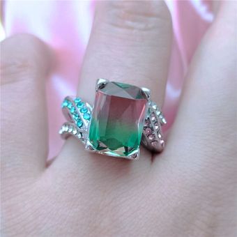 Anillo De Boda Azul Rosa Degradado Anillo De Boda Anilos 
