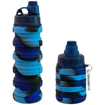 Comprar Botellas de viaje de silicona de silicona, botella plegable, botella  de agua deportiva, 500ml