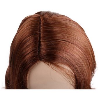 Pelucas de fibra natural realista pelo largo medio rizado pelo 
