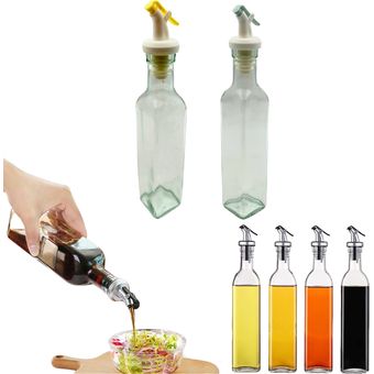Set X2 Aceitera Vinagrera Botella Dispensador Vidrio Cocina