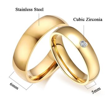 Anillo De Boda De Compromiso De Piedra Cz Mujer Hombre De 