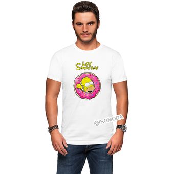 Camiseta Hombre Homero Simpson rosquilla Moda PoliAlgodon 
