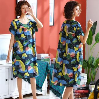 De algodón de verano de M-5XL camisón de dormir para mujer estampado de moda señoras camis #XNF133 