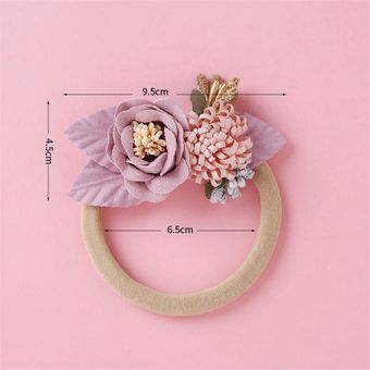 niñas 9Color costura flor diadema para bebés de Nylon Pe 