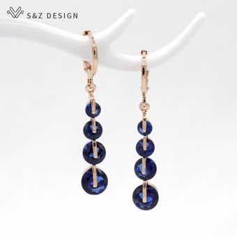 Sz New Womengirl Gold Cz Circonio Perforado Pendientes 