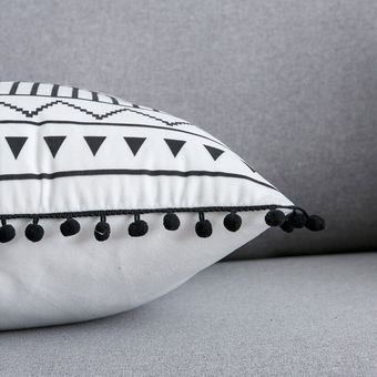 sofá de varios estilos en b Funda de almohada bohemia de terciopelo 