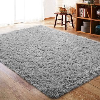 alfombra de color sólido gris utili Alfombra de felpa suave teñida 