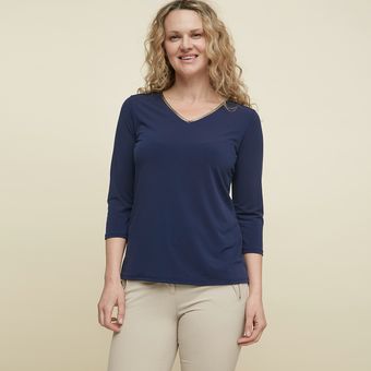 Polera Mujer Stefano Cocci Azul 