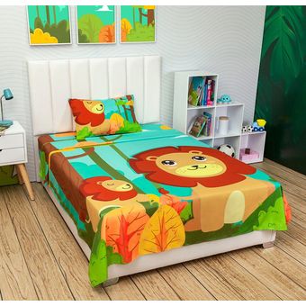 Juego de sábanas infantiles cama sencilla 1,00 x 1,90 Safari