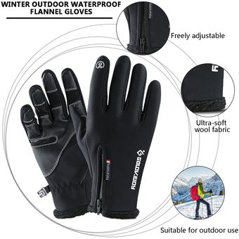 Negro L Impermeable al aire libre ciclo de los guantes de esquí de invierno Touch Screen cálidos guantes de montar Negro L Impermeable al aire libre ciclo de los guantes de esquí de invierno Touch Screen cálidos guantes de montar