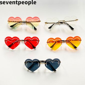 Gafas de sol en forma de corazón sin marco Gafas de sol demujer 