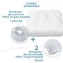COMBO Protector Colchón y almohada Semidoble impermeable