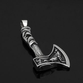 De calidad superior para hombre Vikingo Plata Lobo/Hacha/Thor's Hammer Mjolnir Pulsera De Cuero 
