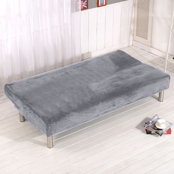 Tamaño Universal de la felpa del sofá cama cubierta sin brazo plegable del asiento de la cubierta del estiramiento #Navy 