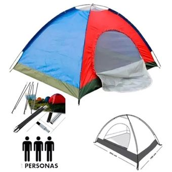 Carpa Camping Aire Libre Espacio 4 Personas Comoda Impermeable GENERICO