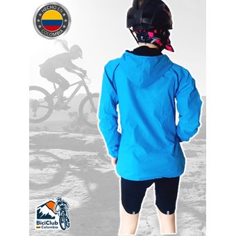 Chaqueta Dama Rompevientos Celeste Ciclismo Running Semi