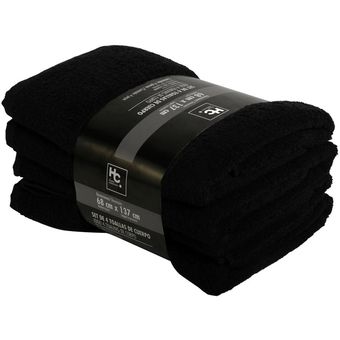 Set 4 toallas 506 gramos 68x137 cm negra