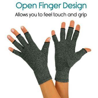 #Dark Grey 1 Pair Compression Arthritis Gloves Wrist Support Cotton Joint Pain Relief Hand Brace Women Men Therapy Wristband 