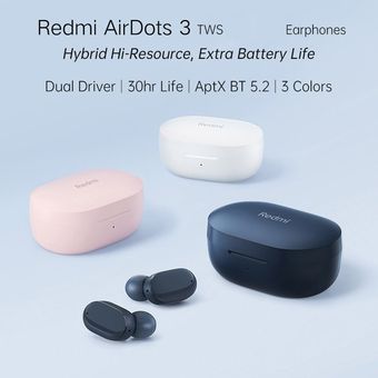 Airdots 3 verdaderos auriculares inalámbricos de carga rápida con micrófono 