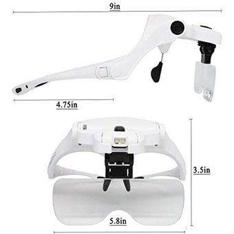 Lupa de lupa USB LED Lámpara Lámpara Cabeza Lupa Joyero Diadema Magnifier Lupa de lupa USB LED Lámpara Lámpara Cabeza Lupa Joyero Diadema Magnifier