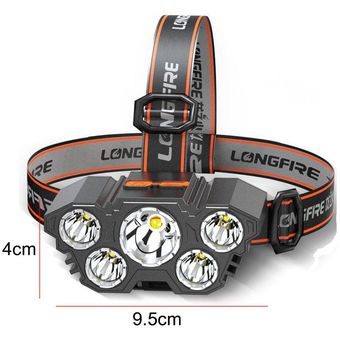 Linterna Cabeza Frontal Led Recargable Minero 9 Modos