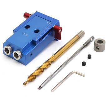 Mini Kreg Style Pocket Hole Jig Kit System para trabajo de madera y carpintería con broca escalonada y accesorios 