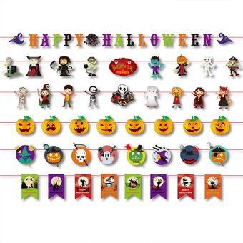 Conjunto de 6 Banderas Banner de Halloween para Halloween Party Inicio Alimentación Deoration-Colorido 