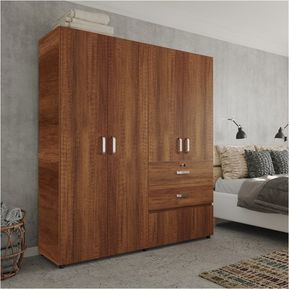 Closet 4 puertas 2 cajones con zapatero 120x50x200 cm