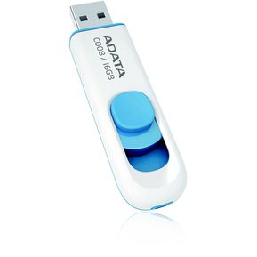 ADATA Memoria Flash USB 2.0 16GB Deslizable Blanco con Azul