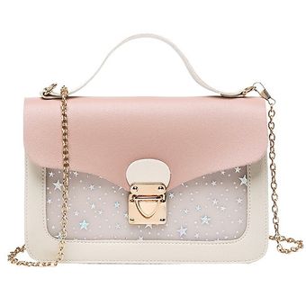 bolso de mano #Pink bandolera de mensajero de diseñador con lentejuelas de estrella cartera Mini bolso cuadrado pequeño para mujer 
